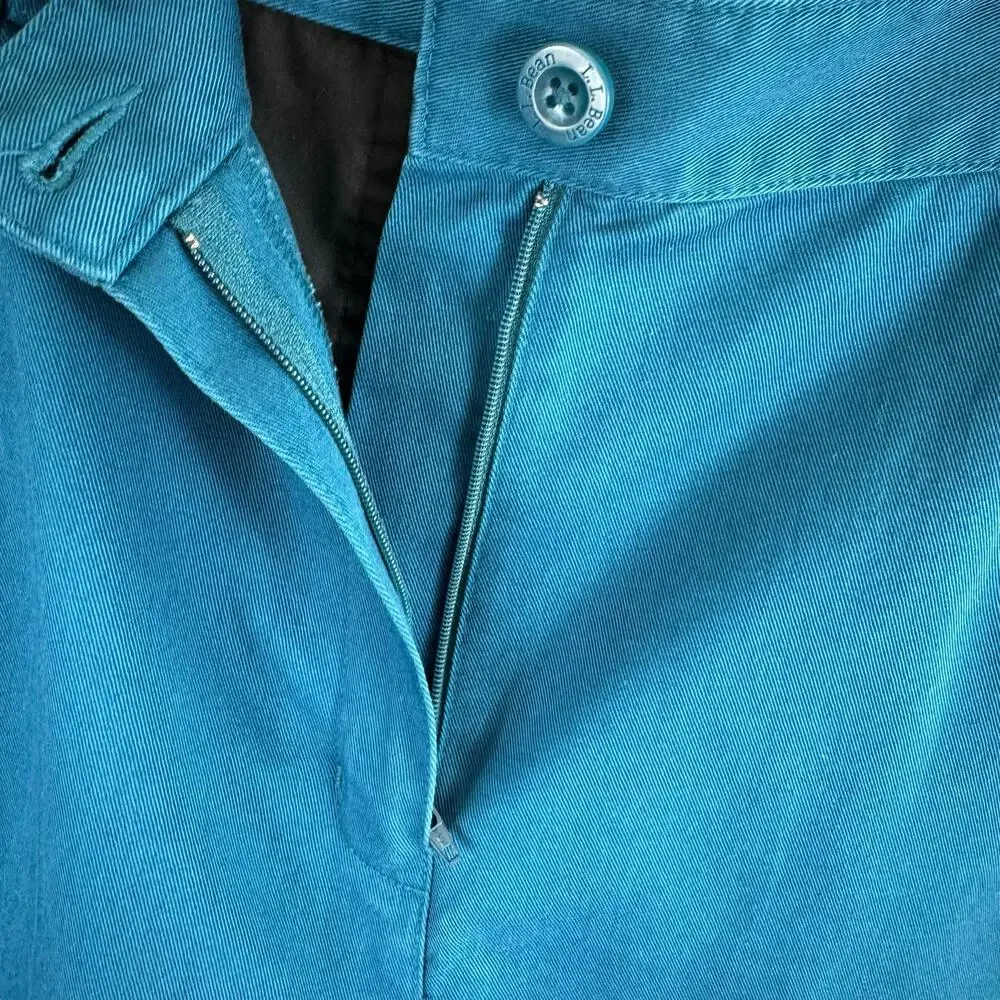 L.L. Bean‎ Vintage 100% Cotton Original Fit Teal High Rise Jean Shorts Size 12